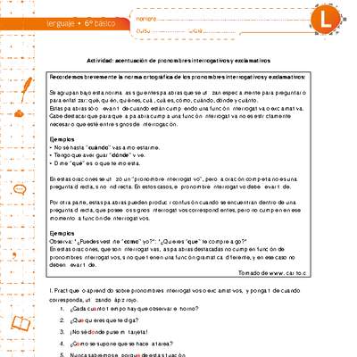 Acentuación de pronombres interrogativos y exclamativos Acentuación de pronombres interrogativos y exclamativos
