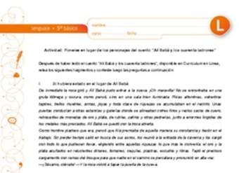 Ponerse en lugar de los personajes del cuento "Alí Babá y los cuarenta ladrones" Ponerse en lugar de los personajes del cuento "Alí Babá y los cuarenta ladrones"