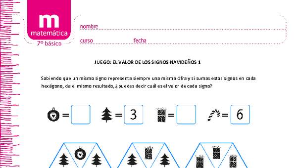 Juego: el valor de los signos navideños 1 Juego: el valor de los signos navideños 1