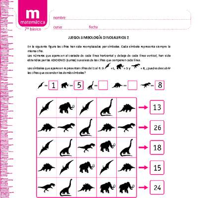 Juego: simbología dinosaurios 2 Juego: simbología dinosaurios 2