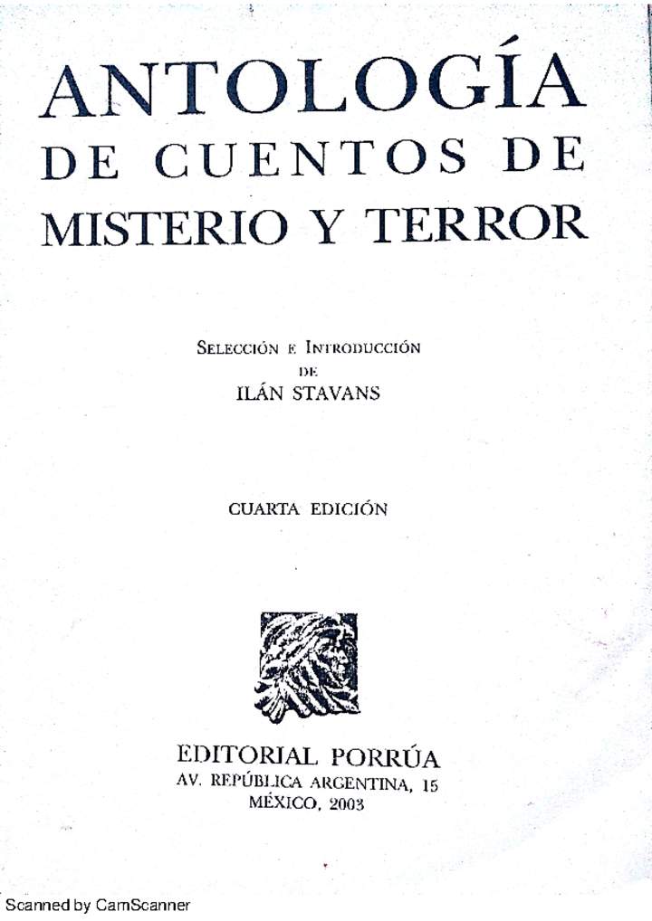 Antología de cuentos de misterio y terror