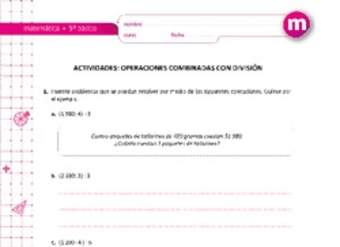 Operaciones combinadas con división Operaciones combinadas con división