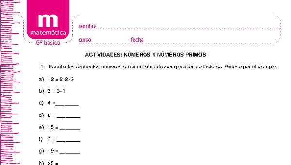 Números y números primos Números y números primos