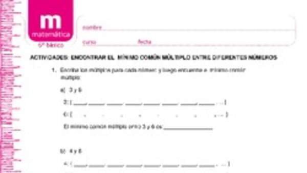 Encontrar el mínimo común múltiplo entre diferentes números Encontrar el mínimo común múltiplo entre diferentes números