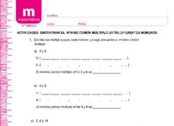 Encontrar el mínimo común múltiplo entre diferentes números Encontrar el mínimo común múltiplo entre diferentes números