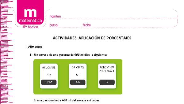 Aplicación de porcentaje Aplicación de porcentaje