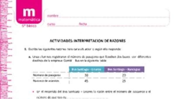 Interpretación de razones Interpretación de razones