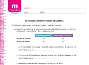 Interpretación de razones Interpretación de razones