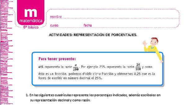 Representación de porcentajes Representación de porcentajes