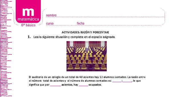 Razón y porcentaje Razón y porcentaje