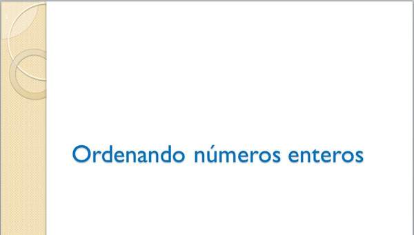 Números enteros y recta numérica Números enteros y recta numérica