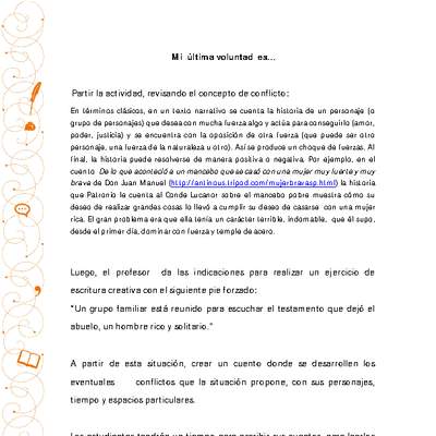 Orientación pedagógica: Mi última voluntad es Orientación pedagógica: Mi última voluntad es