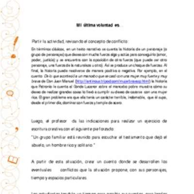 Orientación pedagógica: Mi última voluntad es Orientación pedagógica: Mi última voluntad es