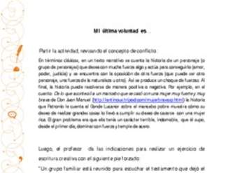 Orientación pedagógica: Mi última voluntad es Orientación pedagógica: Mi última voluntad es