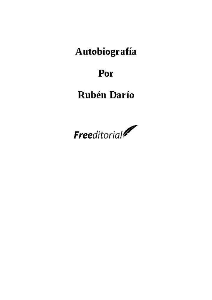 Autobiografía de Rubén Darío