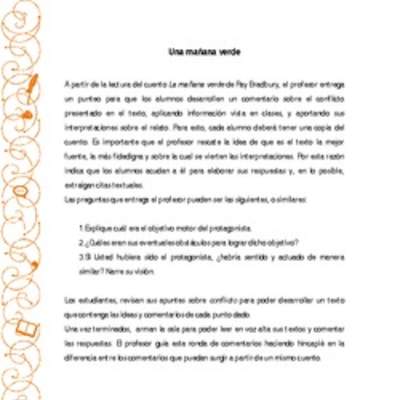 Orientación pedagógica: Una mañana verde Orientación pedagógica: Una mañana verde