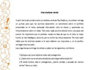 Orientación pedagógica: Una mañana verde Orientación pedagógica: Una mañana verde