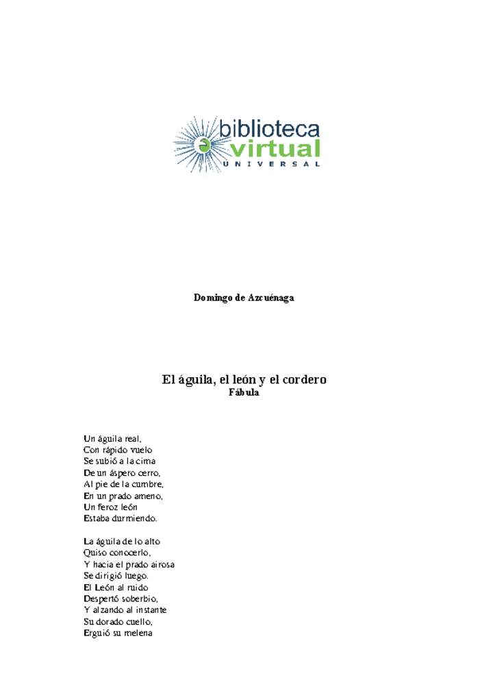 El águila, el león y el cordero