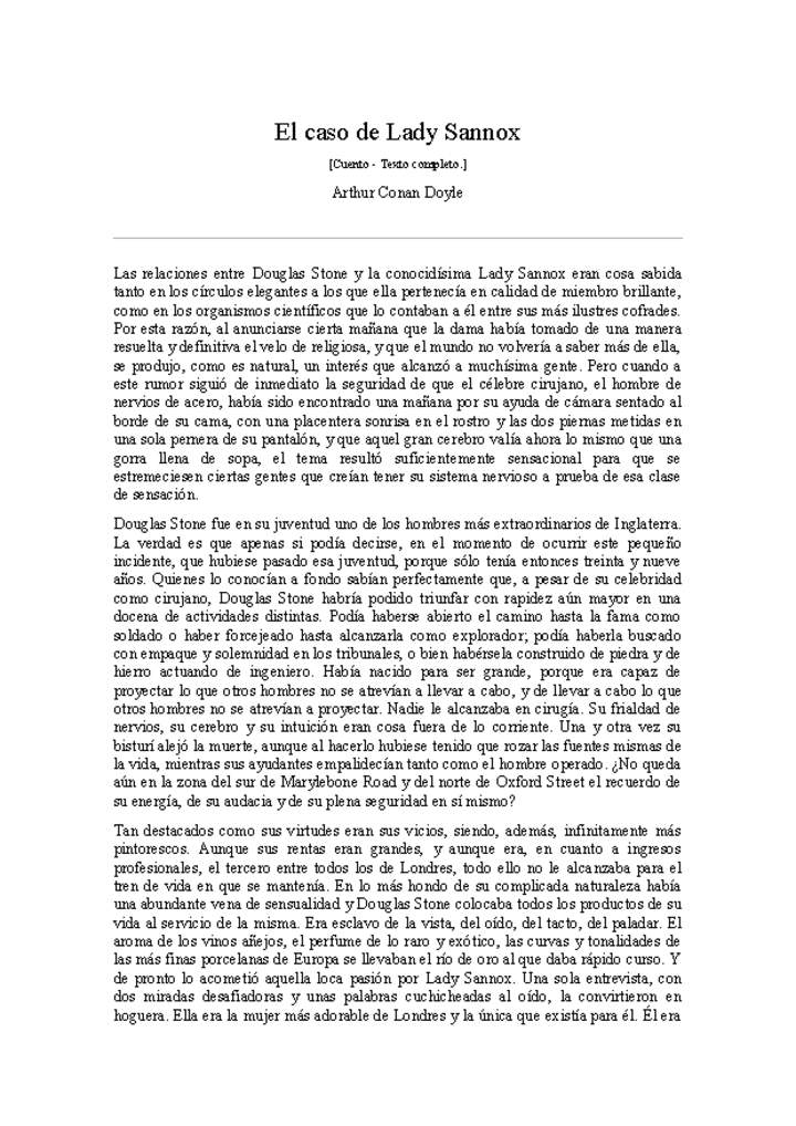 El caso de Lady Sannox