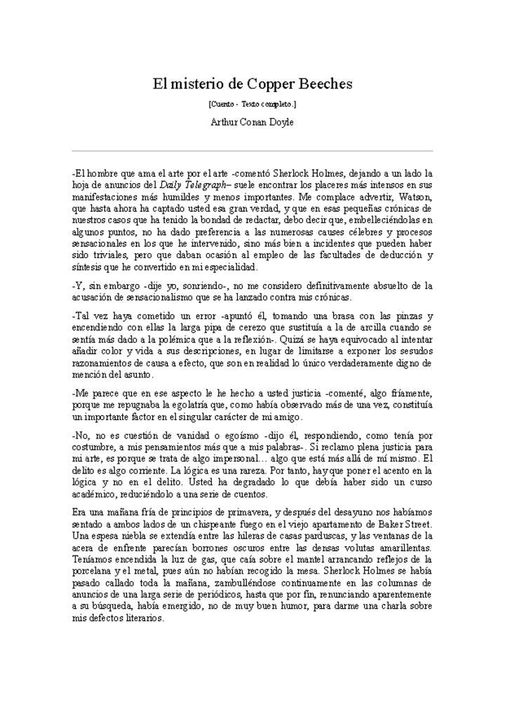 El misterio de Copper Beeches