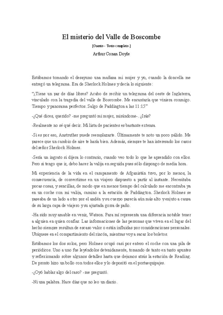 El misterio del valle Boscombe