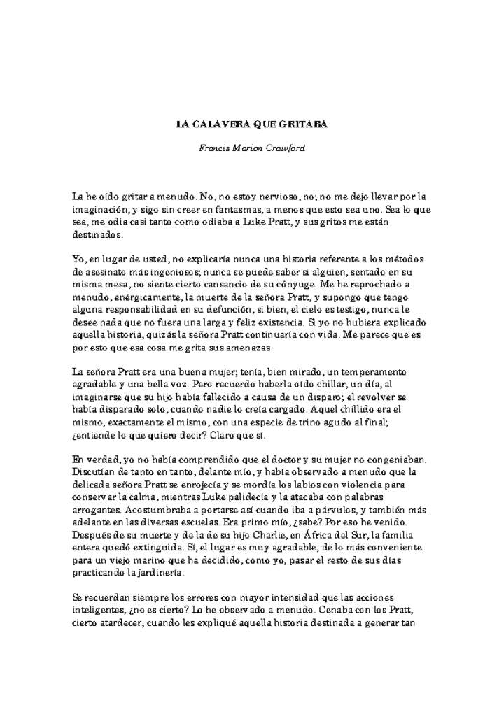 La calavera que gritaba