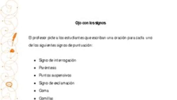 Orientación pedagógica: Ojo con los signos Orientación pedagógica: Ojo con los signos
