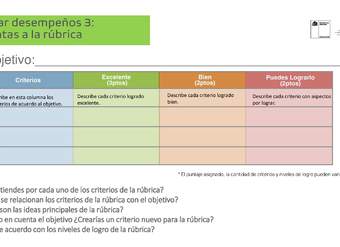 Modelar desempeños 3: Preguntas a la rúbrica