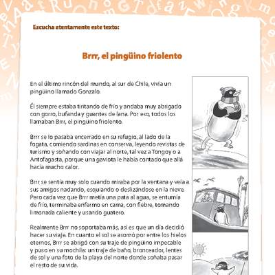 El pingüino, sonido medio e inicial. El pingüino, sonido medio e inicial.