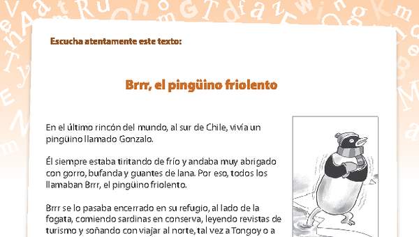 El pingüino, sonido medio e inicial. El pingüino, sonido medio e inicial.