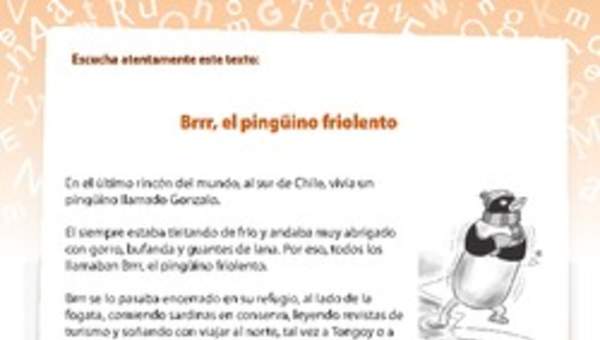 El pingüino, sonido medio e inicial. El pingüino, sonido medio e inicial.