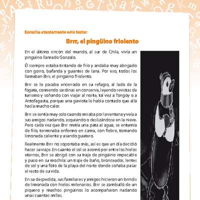 Comprensión secuencia El Pingüino Comprensión secuencia El Pingüino