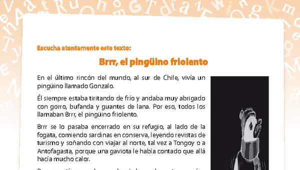 Comprensión secuencia El Pingüino Comprensión secuencia El Pingüino