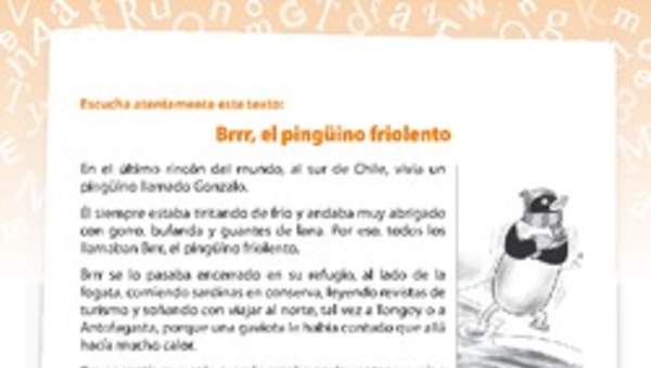 Comprensión secuencia El Pingüino Comprensión secuencia El Pingüino