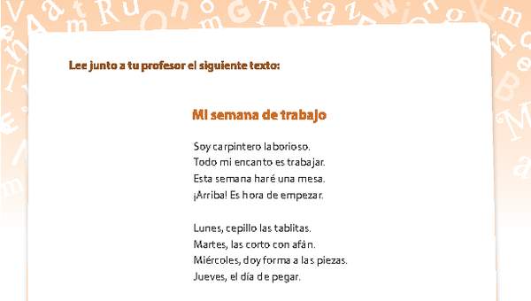 Poema mi semana Poema mi semana