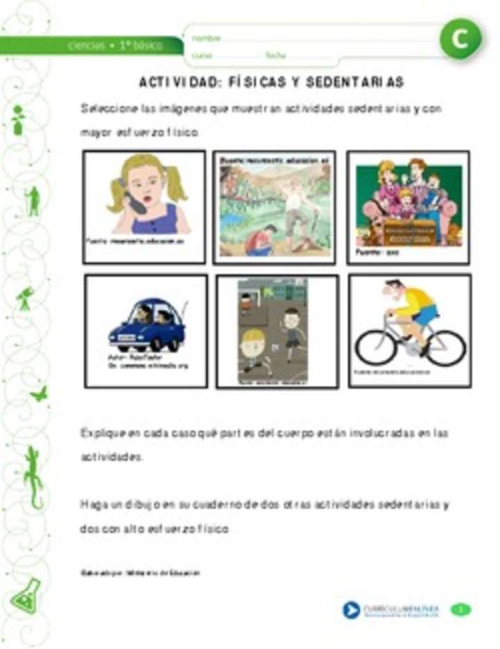 actividades sedentarias y fisicas actividades sedentarias y fisicas