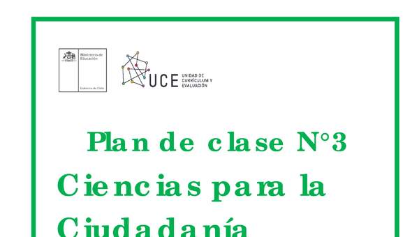Plan de clases Nº3 Ciencias para la ciudadanía  Módulo Seguridad, prevención y Autocuidado 3° y 4° medio  OA3 Módulo  (2021) Plan de clases Nº3 Ciencias para la ciudadanía  Módulo Seguridad, prevención y Autocuidado 3° y 4° medio  OA3 Módulo  (2021)