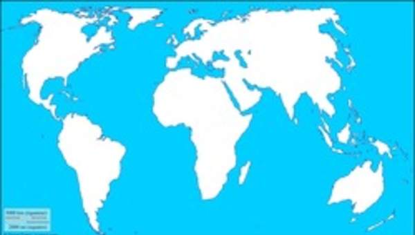 Mapa mudo del mundo con Europa al centro Mapa mudo del mundo con Europa al centro