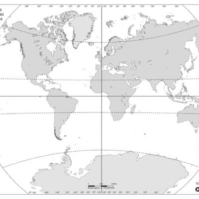 Mapa del mundo con las coordenadas geográficas mudo Mapa del mundo con las coordenadas geográficas mudo