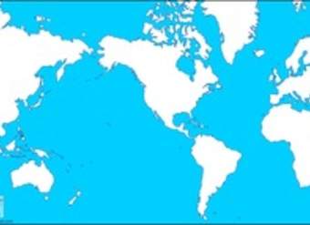 Mapa mudo del mundo con América al centro Mapa mudo del mundo con América al centro