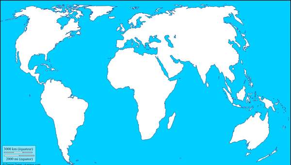 Mapa mudo del mundo con Europa al centro Mapa mudo del mundo con Europa al centro