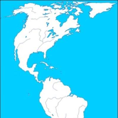 Mapa mudo de América con sus principales ríos Mapa mudo de América con sus principales ríos