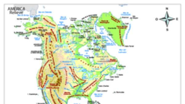 Mapa físico de América Mapa físico de América