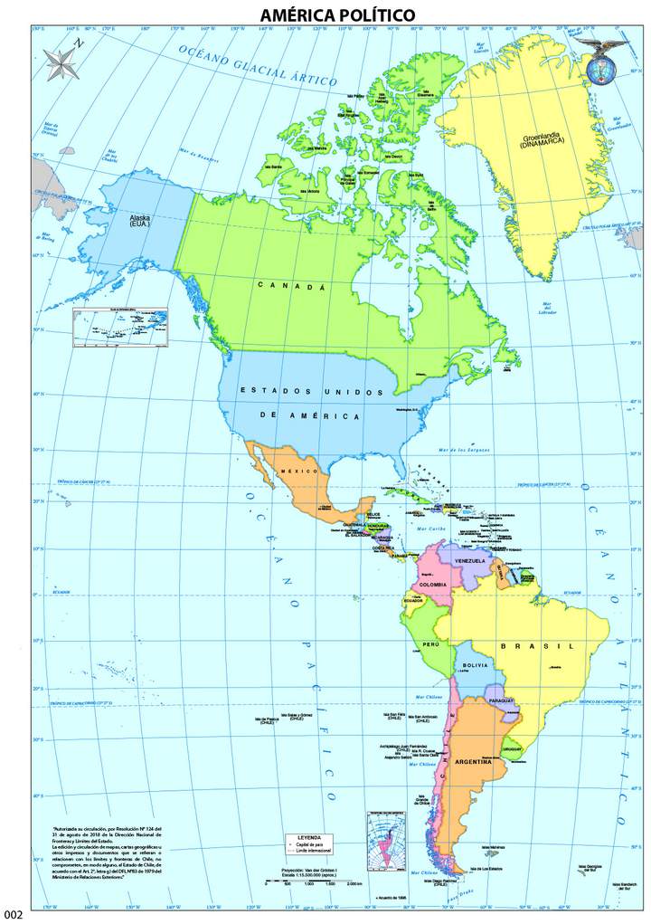 Mapa de América político Mapa de América político