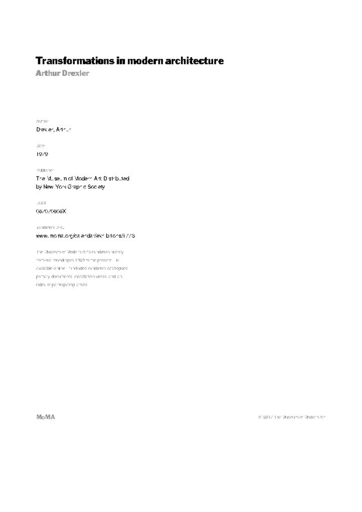 Transformations in modern architecture