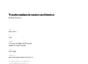 Transformations in modern architecture