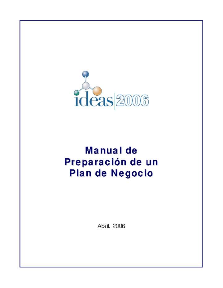 Manual de preparación de un plan de negocios