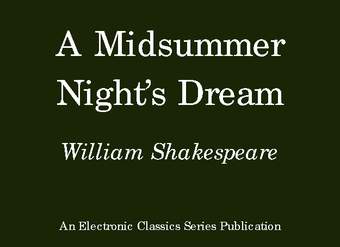A Midsummer Night's Dream