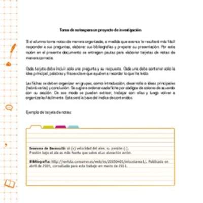 Toma de notas para un proyecto de investigación Toma de notas para un proyecto de investigación