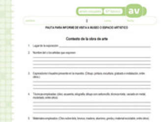 Pauta para informe de visita a museo o espacio artistico Pauta para informe de visita a museo o espacio artistico